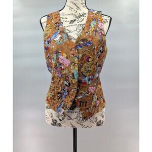 VTG Nicole Miller 1993 Vest Medium Egyptian‎ Art to Wear Artsy Limited Edition